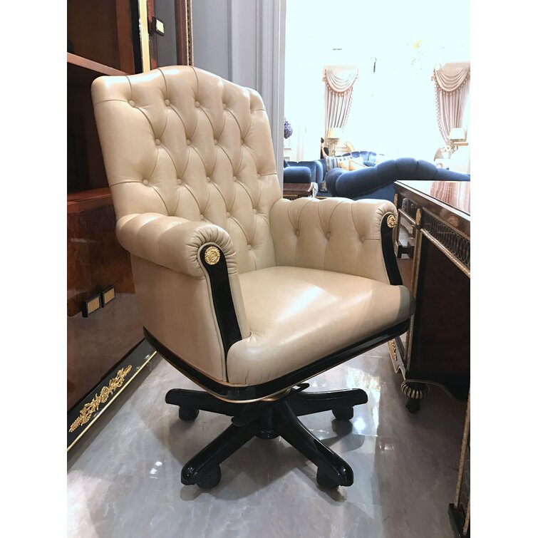 Gilemette Genuine Leather Executive Chair with Headrest